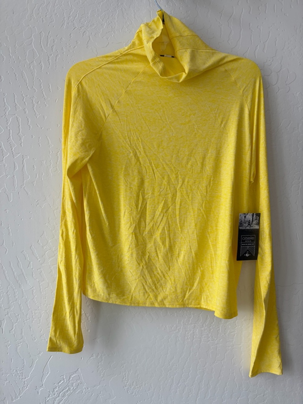 Oiselle Light Lux Mile One Pullover Women's Sz Med High Neck Stretch Lemon NWT